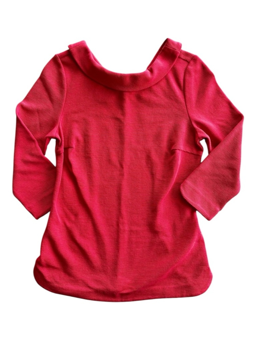 Boden Boatneck Cotton Blend Knit Top Three-Quarter Sleeves Red Size 6 Women's